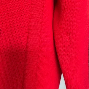 Vintage Carine‎ Paris Red Knit Wool Cardigan Jacket Gold Anchor Buttons Womens L thumbnail 7