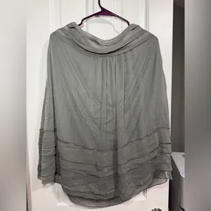 Downeast Basics Sage Green Sheer Tiered Skirt Size XL. Fairycore thumbnail 3