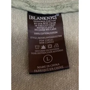 Blank NYC Garment Dye Acid Wash Twill Women's Green Shirt Utility Coat Jacket L thumbnail 6
