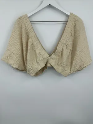 Aerie Boho Pool To Party Flutter Sleeve Crop Top Size XL Whimsical thumbnail 8