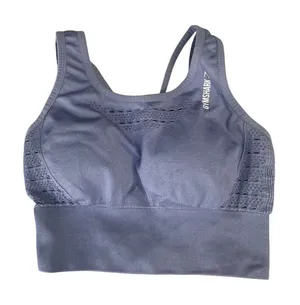 Gymshark Purple Mesh Cut Out Seamless Workout‎ Sports Bra Crop Top Extra Small thumbnail 1