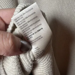 Free People Softly Structured Turtleneck‎ Sweater S Cream Oversized thumbnail 10
