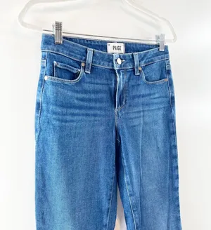 Paige Skyline Mid Rise 5 Pocket Denim Bootcut Jeans Blue 28 / 6 thumbnail 7