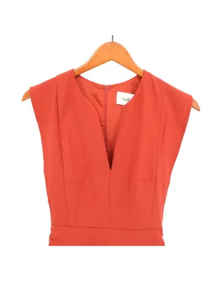 BA&SH Jess Terracotta Asymmetrical V-neck Mini Dress S thumbnail 5
