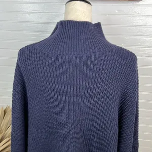 Topshop Drop shoulder Pullover Mock Neck Oversized Sweater Blue Size L US 12 thumbnail 6