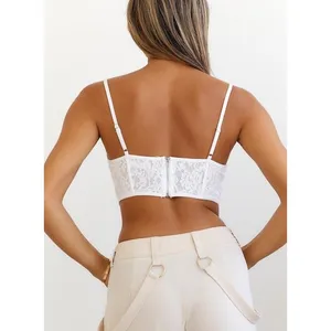 Hello Molly No Apologies Lace Corset Top Womens 8 White Bridal Coquette Romantic thumbnail 5