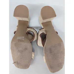new Jack Rogers callie block heel straw beach brown sandal sz10 strappy buckle thumbnail 7