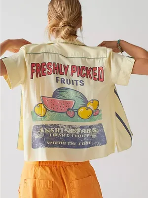 UO Retro Petrol Button-Through Shirt thumbnail 2