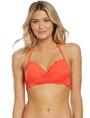 Victorias Secret Getaway Halter 36C bottom M . Coral bikini set thumbnail 2