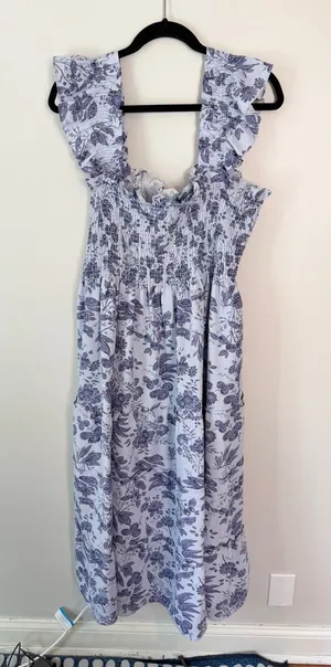 Hill House The Ellie Nap Dress XXL Floral Crepe Lilac Tonal Floral thumbnail 1