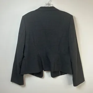 Calvin Klein Charcoal Grey Stretch Shawl Collar Open Front Blazer Size 14 Flaw thumbnail 2