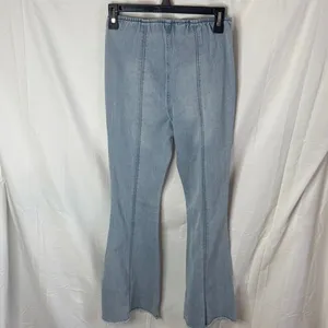 Light Blue Flare Jeans - Women's Wide Leg Denim thumbnail 2
