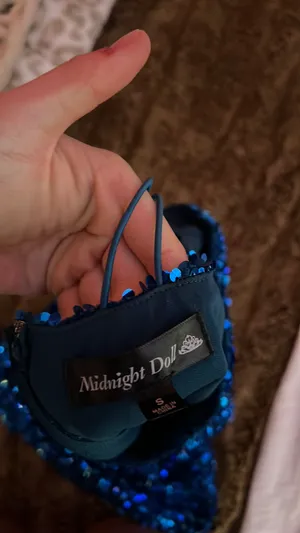 Blue Sequin Midnight Doll Dress Small  thumbnail 2