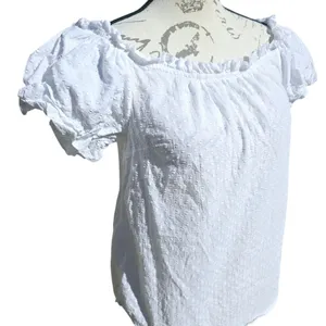 Anthropologie -1679 Maeve Sojourner Off-The-Shoulder Top‎ White Women's size 4 thumbnail 4