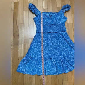 Blue Polka Dot Ruffle Dress thumbnail 3