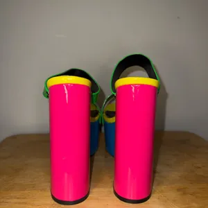 Cape Robbin Neon Colored Double Strap Platform Mule Heels Women’s Size 9 NEW thumbnail 5