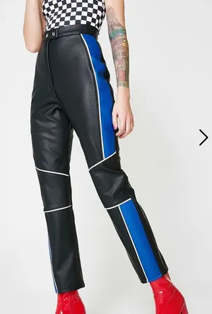 The Ragged Priest XS Revolver Pants Black and Blue Colorblock Pants thumbnail 1