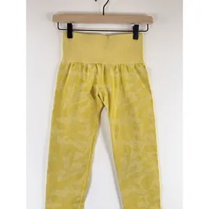 NVTGN Womens Leggings Sunshine Yellow Camo Seamless High Waisted Pull On Size XS thumbnail 7