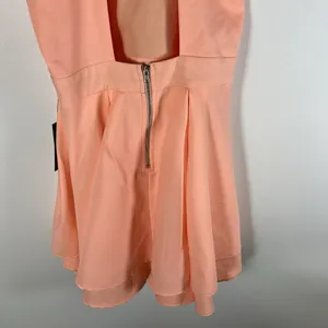 Lulus Dress Rehearsal Coral Skater Fit & Flare Mini Dress‎ Women's Medium Tiered thumbnail 9