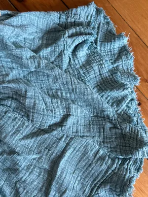 Free People FP One Solona Shorts Washed Blue Ruffled small no drawstring thumbnail 3