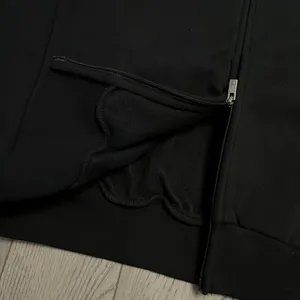 Essentials X small new black zipper white lettering fear of God hoodie thumbnail 3