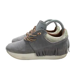 ESSEUTESSE Fringe Silver Leather Sneakers Shoes Made in Italy Womens 36 6 US thumbnail 3