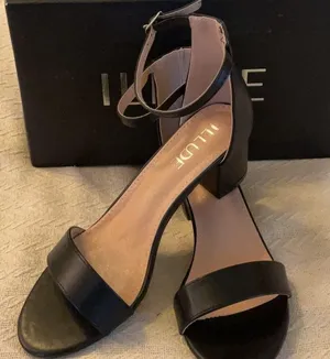 NWT NIB Illude black open toe heel dress shoe. 9 2 in heel thumbnail 1
