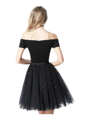 new Sherri Hill ★ 51505 ★ Off the Shoulder Tulle A Line Cocktail Dress ★ Black 4 thumbnail 4