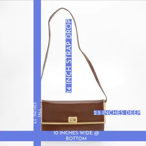 Vintage Balenca Brown Leather Framed Front Flap Shoulder Bag Or Clutch thumbnail 11