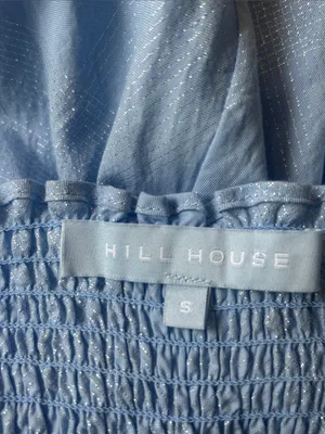 Hill House Athena Blue Glitter Smocked Nap Dress Size Small thumbnail 14