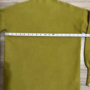 Cottagecore Mock Neck Puff Sleeve Sweater‎ Crystal Button Cuffs Olive Green Sz M thumbnail 9