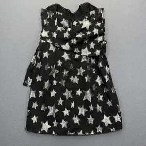 For Love & Lemons Black Silver Star Metallic Mini Dress Revolve Exclusive S thumbnail 9