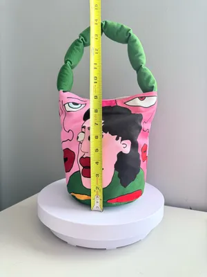 Pop Art Canvas Bucket Bag Pink thumbnail 2