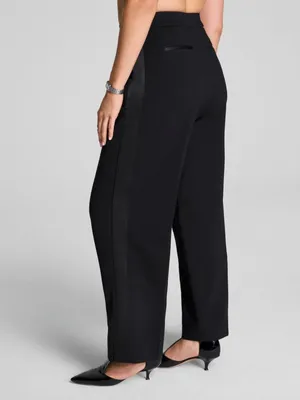 Spanx Ponte Pleated Barrel Leg Trouser with Tuxedo Stripe thumbnail 2