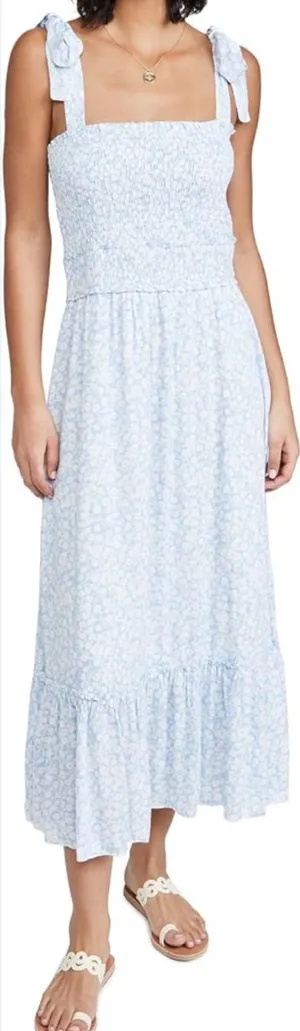 Lost + Wander Tie-Shoulder Smocked Midi Dress Size-Medium Coastal Cottagecore thumbnail 1