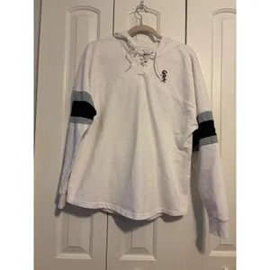 4Her by Carl Banks White Sox MLB Lace Up Hoodie‎ Sweatshirt XL thumbnail 3