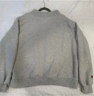 Parke Valentine's Varsity Mockneck - Classic Grey + Crimson thumbnail 2