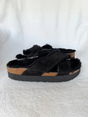 PAPILLIO By BIRKENSTOCK Women's Daytona Platform Black Shearling Sandal Sz 38 thumbnail 8