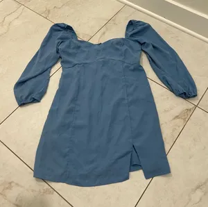 Abercrombie & Fitch Blue Long Sleeve Mini Dress Size Medium Petite thumbnail 1