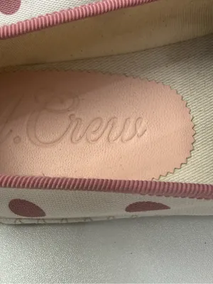 J. Crew Cream Canvas Flats with Rose Polka Dots size 8.5 thumbnail 8