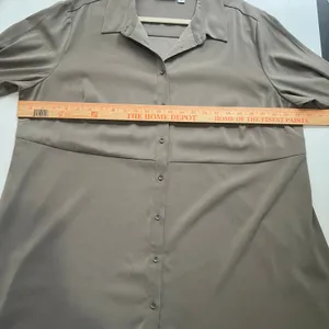 Susan Graver Tunic Top Womens 1X Gray Great Long Sleeve Button Down Stretch thumbnail 5
