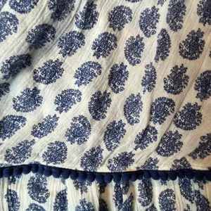 Polo Ralph Lauren Blue White Ruffle‎ Shoulder Strap Pom Pom Dress 10 New thumbnail 5