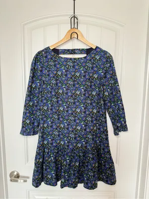 Free People Women’s XS The Avenue Mini Dress Floral Printed Ruffle Scoop Neck thumbnail 3