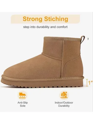 NEW Genuine Suede Boots Platform Mini Snow Boots Ankle Booties 5.5 thumbnail 9