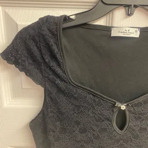 NWT Rebellious Dreamer Y2K Black Lace Crop Top Size XL thumbnail 2