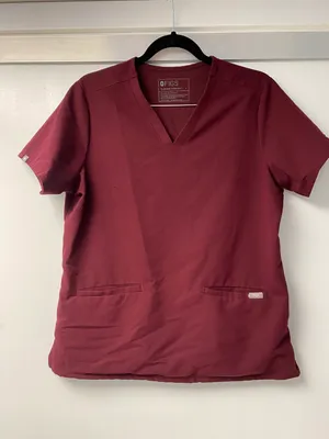 FIGS Women's Burgundy Casma™ - Three-Pocket Scrub Top thumbnail 1