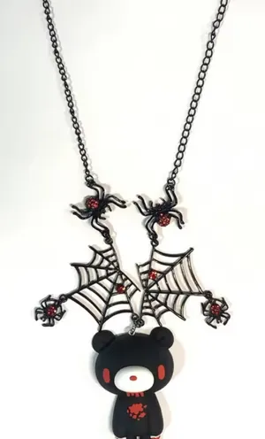 Black and Red Bear Pendant Necklace thumbnail 1