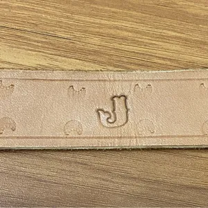 JP Long Horn Studded Brown Leather Gold Buckle Belt Waist 28”-30” Made in Italy thumbnail 9