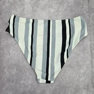 Cupshe Black White Gray‎ High Waist Bikini Bottom Swimwear Medium thumbnail 2