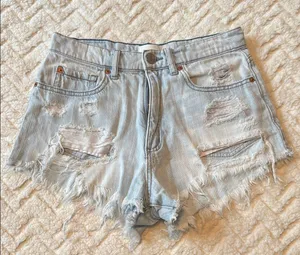 Garage Distressed Jean Shorts Size 0 thumbnail 1